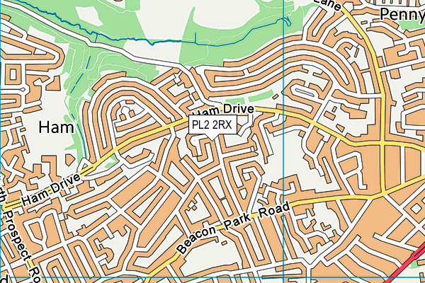 PL2 2RX map - OS VectorMap District (Ordnance Survey)