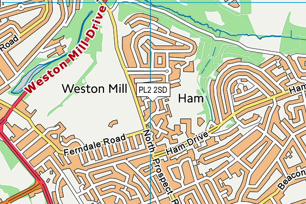 PL2 2SD map - OS VectorMap District (Ordnance Survey)