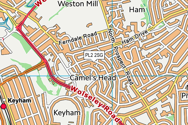 PL2 2SG map - OS VectorMap District (Ordnance Survey)