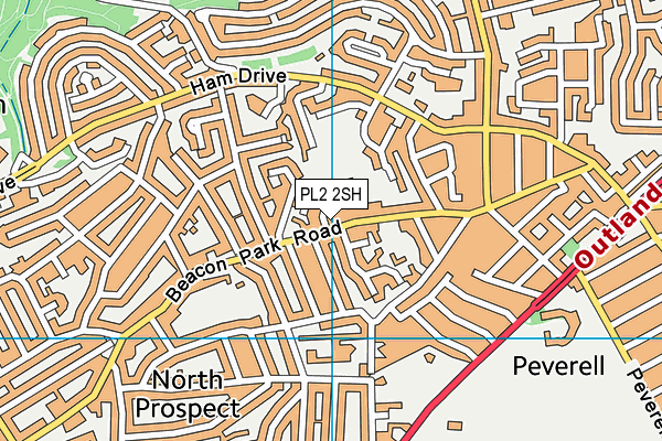 PL2 2SH map - OS VectorMap District (Ordnance Survey)