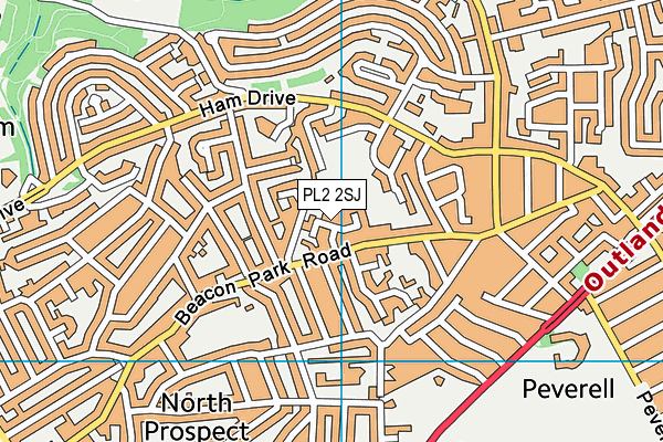 PL2 2SJ map - OS VectorMap District (Ordnance Survey)