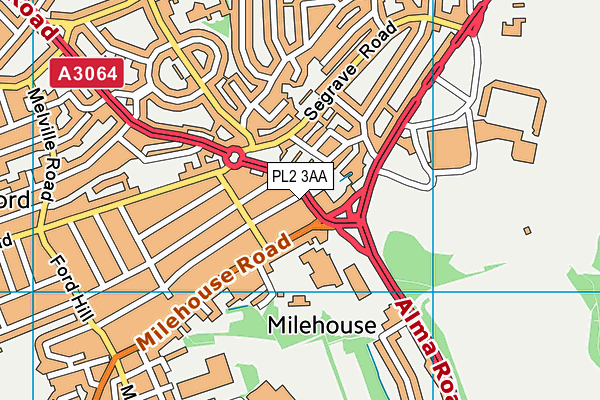 PL2 3AA map - OS VectorMap District (Ordnance Survey)