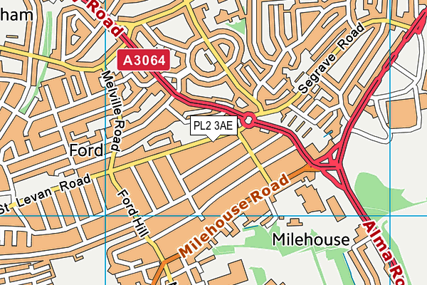 PL2 3AE map - OS VectorMap District (Ordnance Survey)