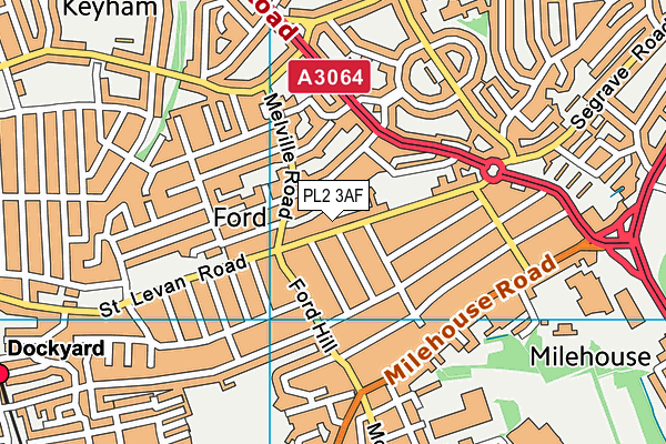 PL2 3AF map - OS VectorMap District (Ordnance Survey)