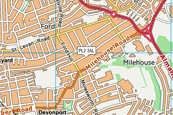 PL2 3AL map - OS VectorMap District (Ordnance Survey)