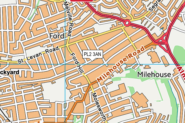 PL2 3AN map - OS VectorMap District (Ordnance Survey)