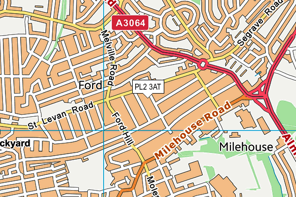 PL2 3AT map - OS VectorMap District (Ordnance Survey)