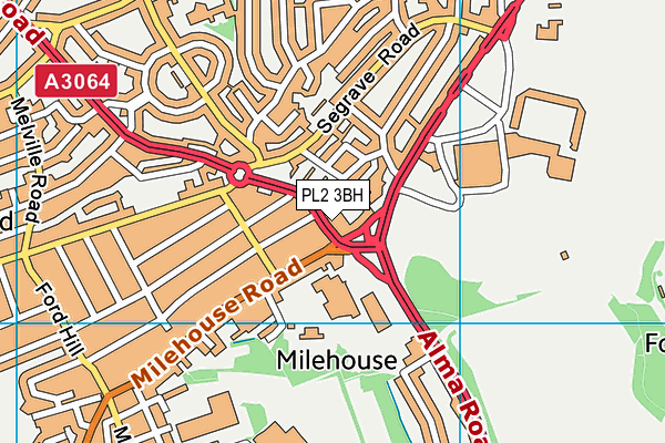 PL2 3BH map - OS VectorMap District (Ordnance Survey)