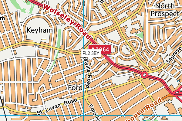 PL2 3BY map - OS VectorMap District (Ordnance Survey)