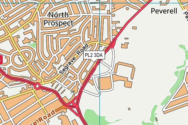 PL2 3DA map - OS VectorMap District (Ordnance Survey)