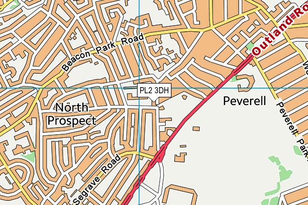 PL2 3DH map - OS VectorMap District (Ordnance Survey)