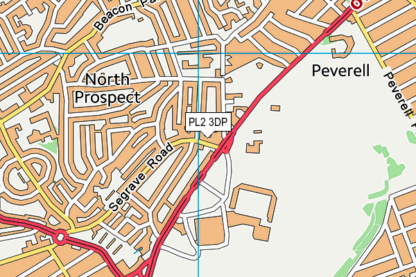 PL2 3DP map - OS VectorMap District (Ordnance Survey)