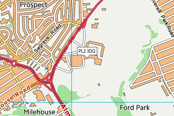 Plymouth Argyle Fc (Home Park) map (PL2 3DQ) - OS VectorMap District (Ordnance Survey)