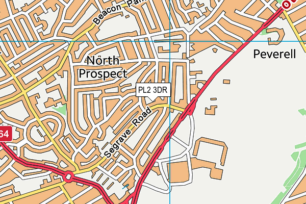 PL2 3DR map - OS VectorMap District (Ordnance Survey)