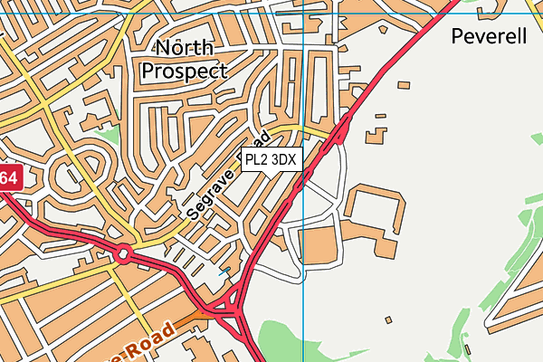 PL2 3DX map - OS VectorMap District (Ordnance Survey)