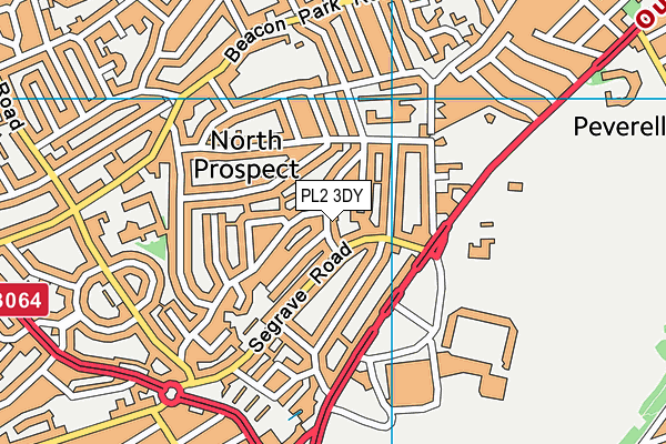 PL2 3DY map - OS VectorMap District (Ordnance Survey)