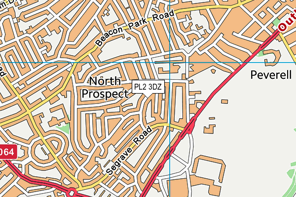 PL2 3DZ map - OS VectorMap District (Ordnance Survey)