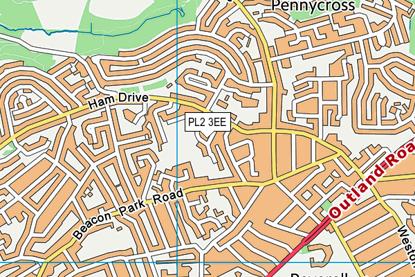 PL2 3EE map - OS VectorMap District (Ordnance Survey)