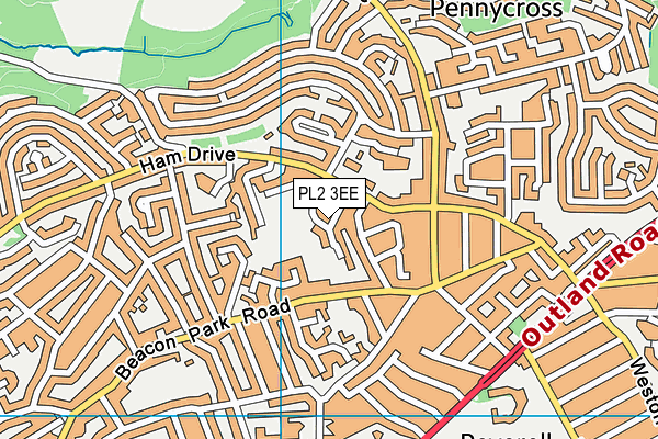 Millennium Pitches map (PL2 3EE) - OS VectorMap District (Ordnance Survey)