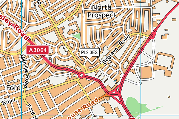 PL2 3ES map - OS VectorMap District (Ordnance Survey)