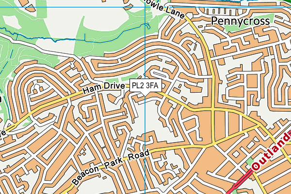 PL2 3FA map - OS VectorMap District (Ordnance Survey)