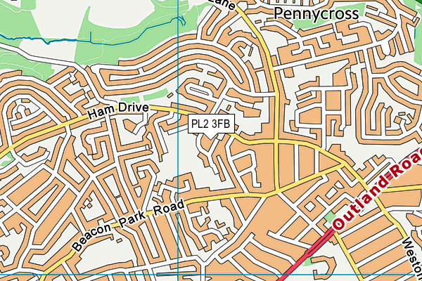 PL2 3FB map - OS VectorMap District (Ordnance Survey)