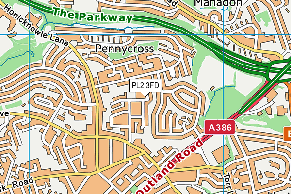 PL2 3FD map - OS VectorMap District (Ordnance Survey)