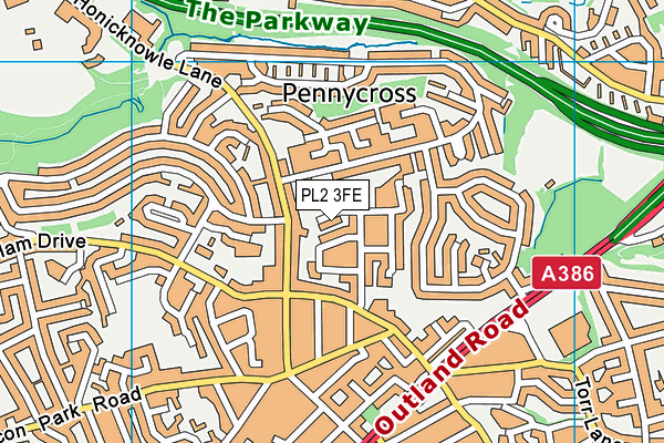 PL2 3FE map - OS VectorMap District (Ordnance Survey)