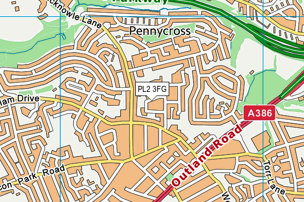 PL2 3FG map - OS VectorMap District (Ordnance Survey)