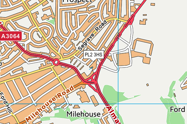 PL2 3HS map - OS VectorMap District (Ordnance Survey)