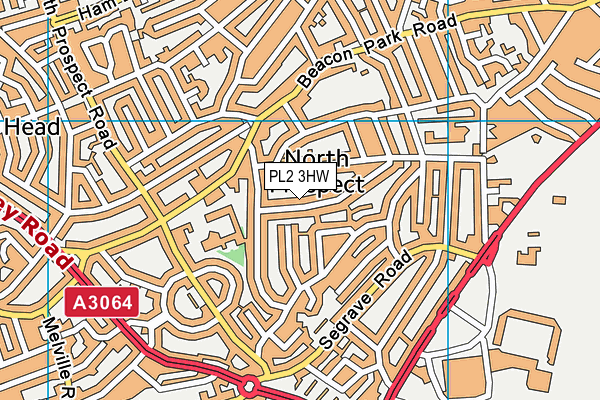 PL2 3HW map - OS VectorMap District (Ordnance Survey)