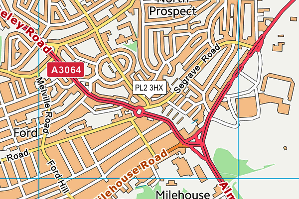 PL2 3HX map - OS VectorMap District (Ordnance Survey)