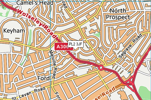 PL2 3JF map - OS VectorMap District (Ordnance Survey)