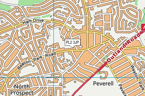 PL2 3JP map - OS VectorMap District (Ordnance Survey)