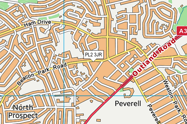 PL2 3JR map - OS VectorMap District (Ordnance Survey)