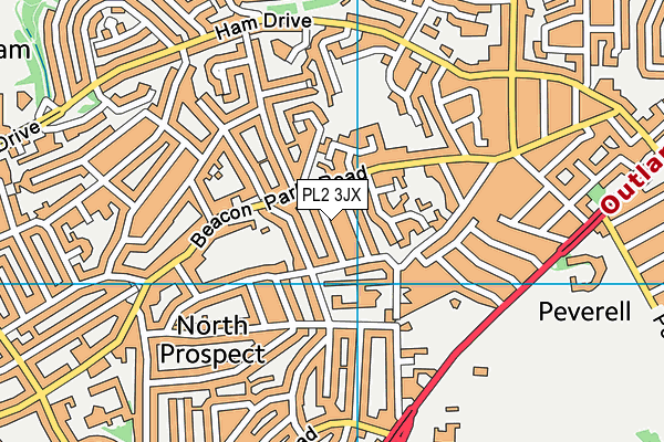 PL2 3JX map - OS VectorMap District (Ordnance Survey)