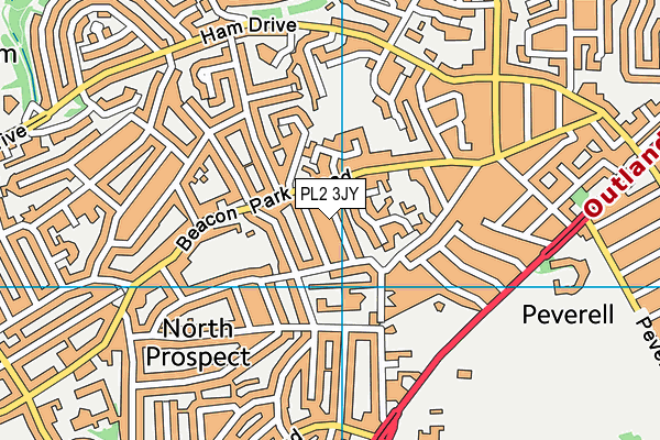 PL2 3JY map - OS VectorMap District (Ordnance Survey)