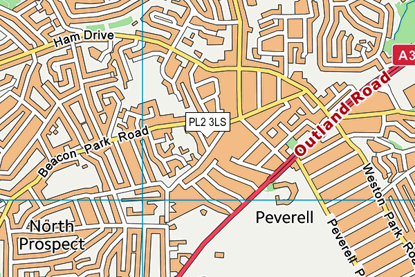 PL2 3LS map - OS VectorMap District (Ordnance Survey)