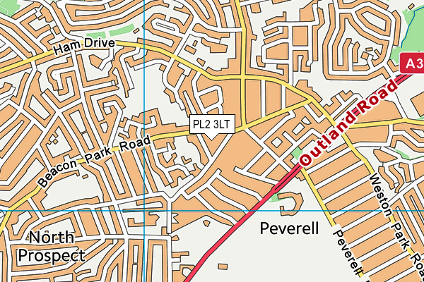 PL2 3LT map - OS VectorMap District (Ordnance Survey)