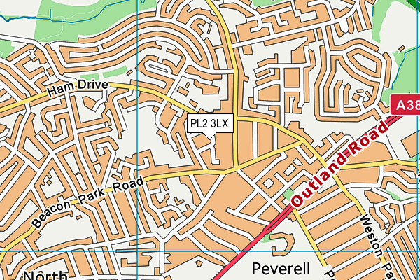 PL2 3LX map - OS VectorMap District (Ordnance Survey)