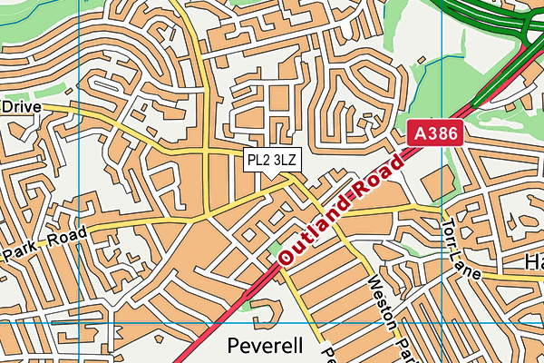 PL2 3LZ map - OS VectorMap District (Ordnance Survey)