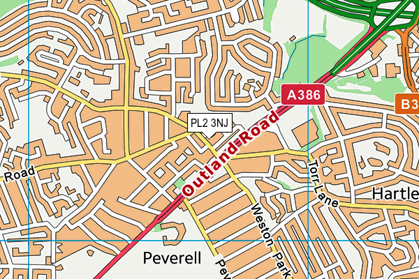 PL2 3NJ map - OS VectorMap District (Ordnance Survey)