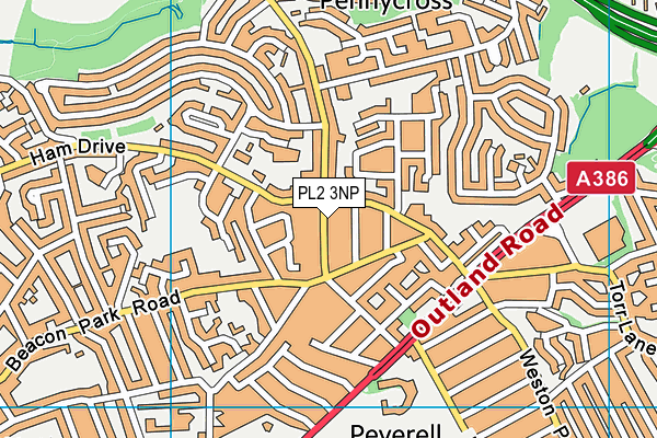 PL2 3NP map - OS VectorMap District (Ordnance Survey)