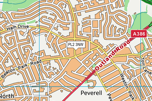 PL2 3NW map - OS VectorMap District (Ordnance Survey)