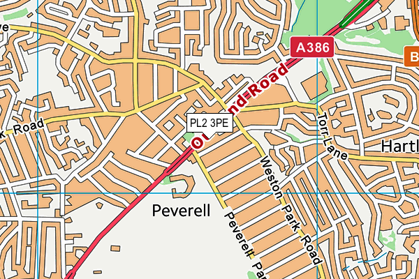 PL2 3PE map - OS VectorMap District (Ordnance Survey)