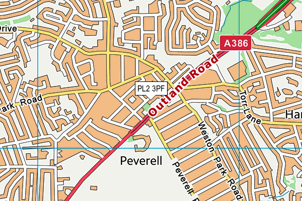 PL2 3PF map - OS VectorMap District (Ordnance Survey)