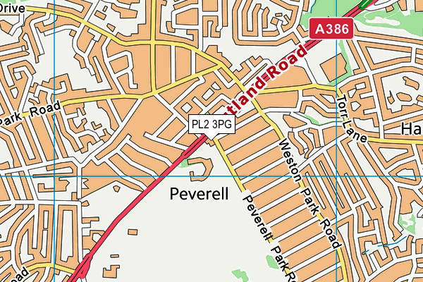 PL2 3PG map - OS VectorMap District (Ordnance Survey)