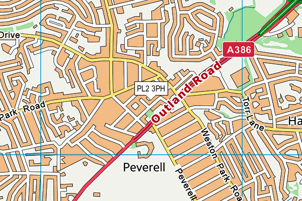 PL2 3PH map - OS VectorMap District (Ordnance Survey)