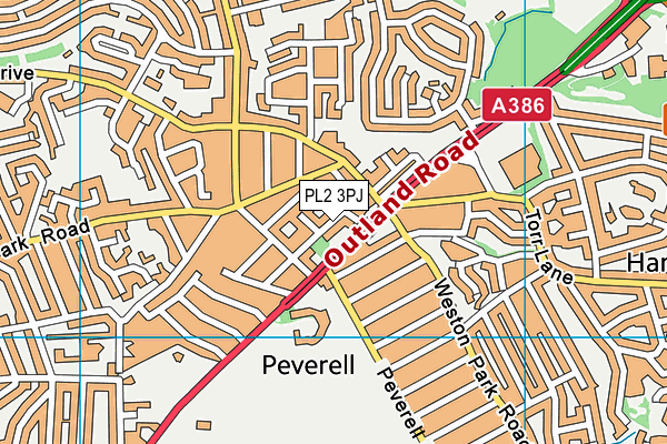 PL2 3PJ map - OS VectorMap District (Ordnance Survey)