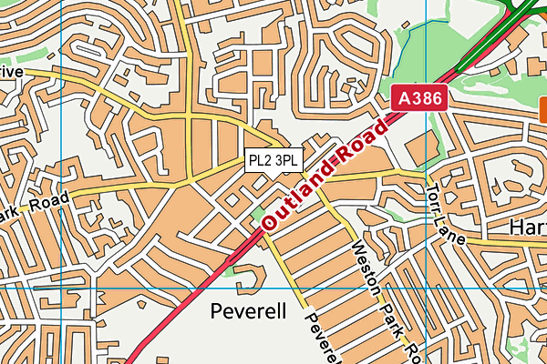 PL2 3PL map - OS VectorMap District (Ordnance Survey)